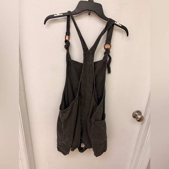 aerie Black Short Denim Overalls Size XL - Picture 3 of 4